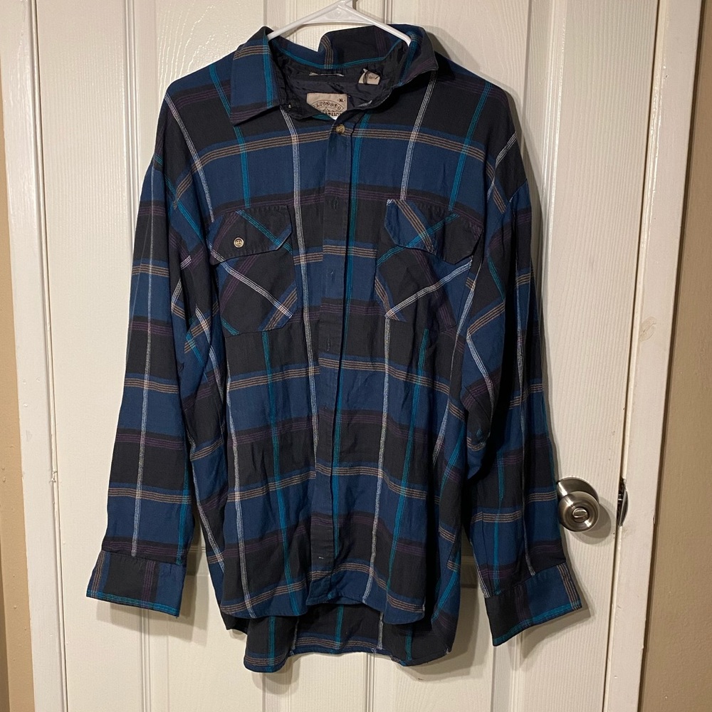 Vintage Saugatuck Flannel Plaid Shirt